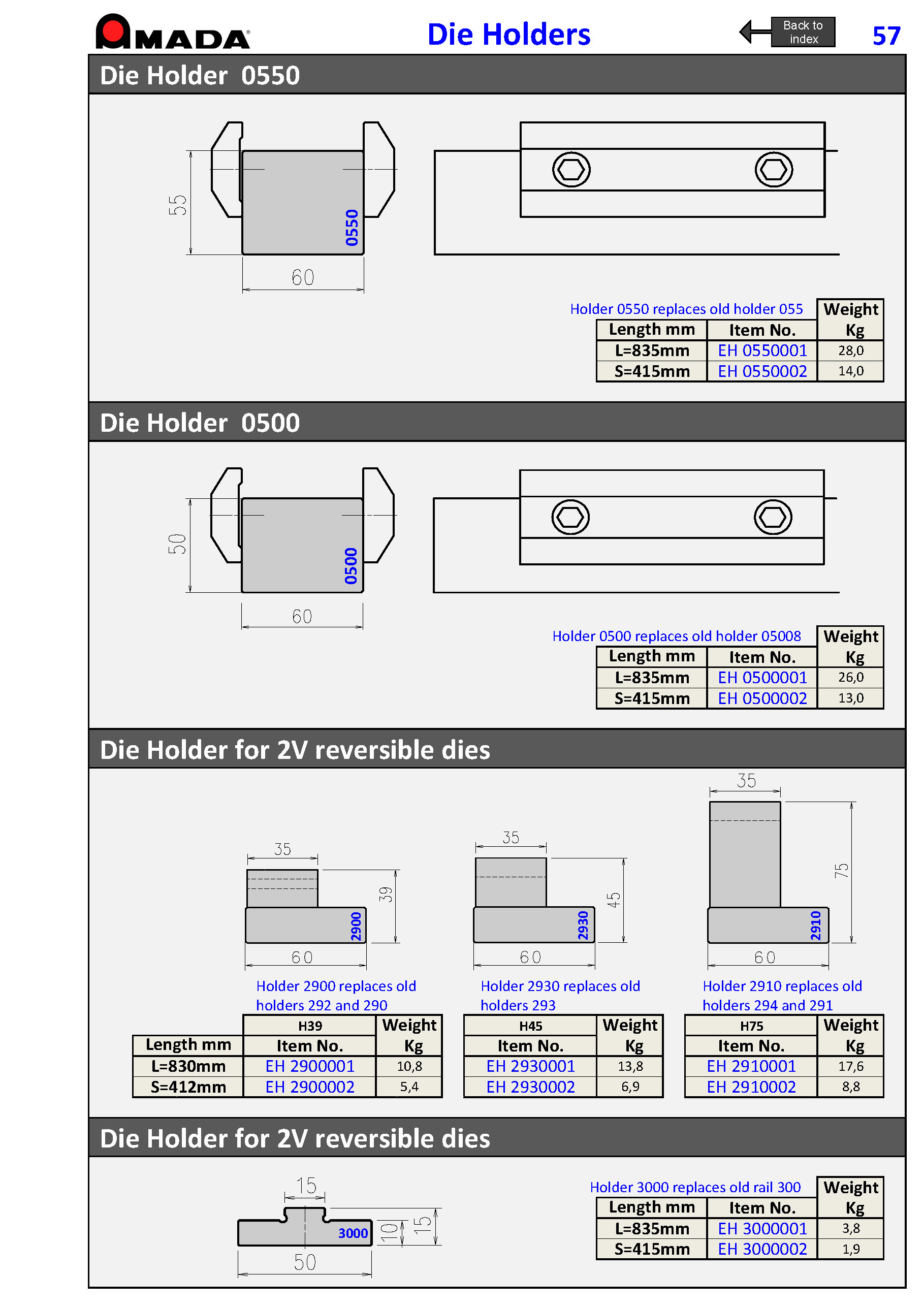 DIE HOLDER 2910 FOR 2V REV H75 L412