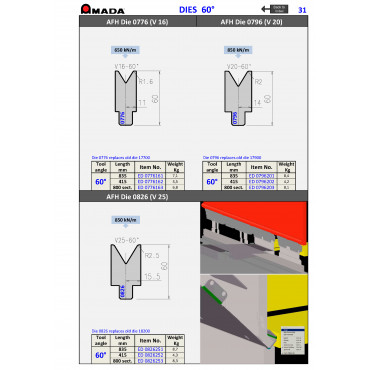 AFH DIE V16 R1.6 H60 60° (L) AMANIT